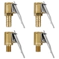 thumbnail image 2 of Brass Tire Chuck with Locking Clip, Threaded Tire Inflator Adapter for Air Compressor, Hands-Free Inflation Nozzle, Quick Connect Hose Adapter, Fits Cars Bikes Motorcycles, 4 Pcs, 2 of 7