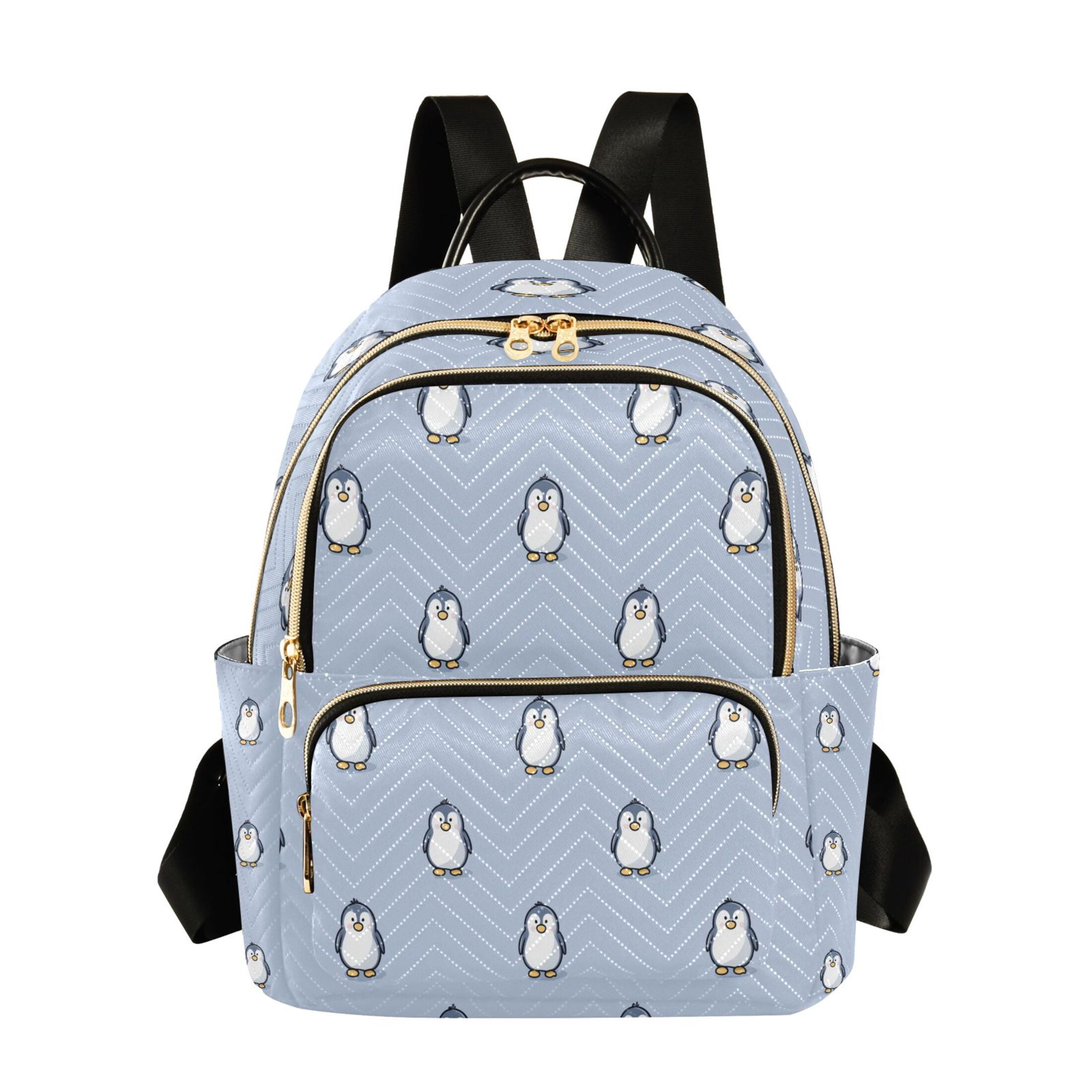 blue penguin mini backpack Plush traveling and any other outdoor activities Penguins Backpacks