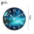 thumbnail image 2 of 12 Inch Wall Clock Battery Operated Silent Clock Decorative for Office, Kitchen, Outdoor, Living Room，Magic Sparkling Blue Butterfly on Water Exquisite, 2 of 4
