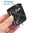 thumbnail image 3 of Cargador GaN de 65 W Cargador rápido QC 3.0 de 2 puertos para iPhone 13 Pro (EE. UU. Negro), 3 of 6
