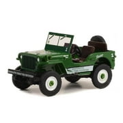 1945 Willys MB Jeep, Green - Greenlight 38040A/48 - 1/64 Scale Diecast Model Car