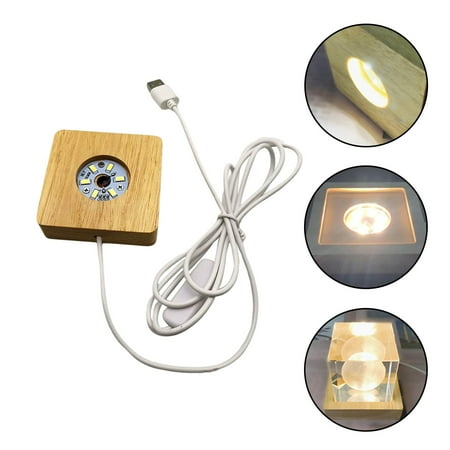 

Wood LED Lights Base Support Night Lights Holder Lighted Lighted Pedestals for Crafts Decoration warm