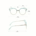thumbnail image 5 of grinderPUNCH Cat Eye Trendy Round Metal Frame Clear Adult Glasses for Womens, Blue, 5 of 5