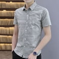 thumbnail image 2 of Camisas y blusas de manga corta con estampado para hombre de negocios, de algodón y seda con estampado de lunares, baratas, nuevas en Asia, ropa S, 2 of 5