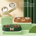 thumbnail image 4 of BIMZUC Double Stainless Steel Pet Food & Water Bowls with Non‑Slip Mat & Bowknot Holder – Durable, Dishwasher Safe, Ideal for Small to Medium Dogs & Cats, 4 of 4