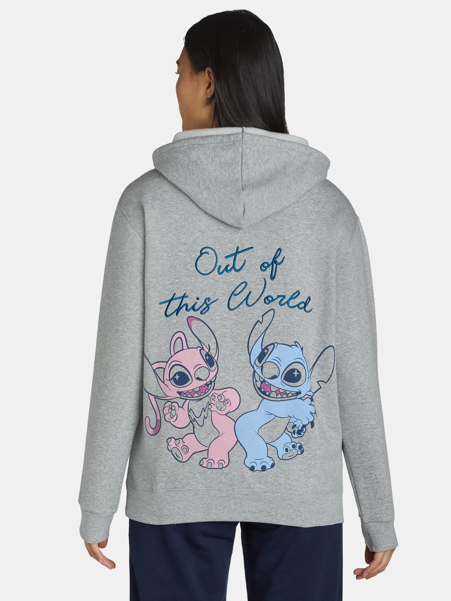 Disney Women's Stitch and Angel Graphic Hoodie with