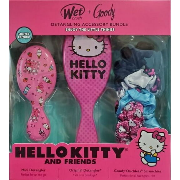 Wet Brush Goody Detangling Accessory Bundle Hello Kitty And Friends Scrunchies Set Kit 1632833, 1.0 Ounce