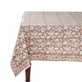 thumbnail image 1 of Mantel Ridhi, marrón roble, estampado a mano, algodón, 275 x 152 cm, 1 of 7