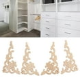 thumbnail image 3 of Corner Applique, Wood Carved Onlay Elegant Unpainted Decorative  For Door For Mirrors, 3 of 8