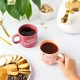 thumbnail image 4 of Thyme & Table 14.2 fl oz Hello Gorgeous and Pink Bows Stoneware Stacking Mugs, Set of 2, 4 of 8