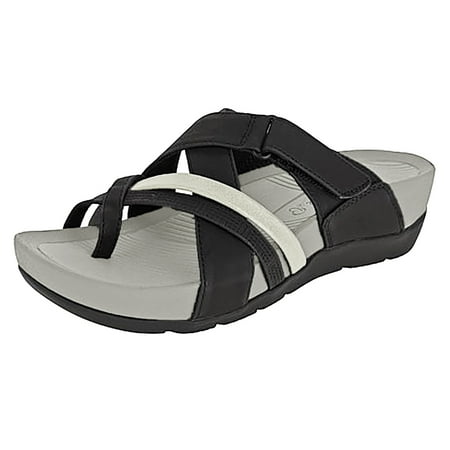

Aayomet House Slippers for Women Casual Slip Toe Wedges Women s Fashion Round Out Shoes Hollow On Slippers Women s slipper Black 7