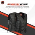 thumbnail image 3 of Daniel Smart XS to 5XL Women Black Leather Vest Classic V-Shaped Neck Front Snap Closure Motorcycle Vest, 3 of 7
