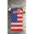 thumbnail image 2 of Ambesonne Vintage Quilted Coverlet 2 Pcs, American Freedom Theme, Twin Size, White Blue and Vermilion, 2 of 2
