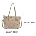 thumbnail image 2 of Bolso de mano cruzado casual tejido de paja de cereza para viajes al aire libre negro, 2 of 3