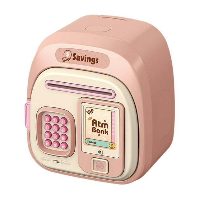 Alcancía para niños y niñas, caja de ahorros automática, rollo práctico, regalos, decoración del hogar rosa