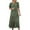 Olive Green, variant on Herrnalise Summer Dresses for Women 2024 Trendy Loose Crewneck BohoDress Ruffle Puff Sleeve High Waist Midi Beach Dress Elbow-Length Sleeve Long Dress Black