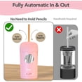 thumbnail image 3 of AFMAT Electric Pencil Sharpener, Fully Automatic Pencil Sharpener for 7-8mm Pencils & Colored Pencil, Auto in & Out, Rechargeable Vertical Hands-Free Sharpeners for Classroom/Home/Office,Pink, 3 of 9