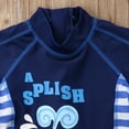 thumbnail image 5 of Bagilaanoe Toddler Baby Boys One-Piece Swimsuit Cartoon Print Long Sleeve Zipper Rashguard Swimwear + Swimming Cap 1T 2T 3T 4T 5T 6T Kids Bathing Suit, 5 of 7