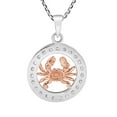thumbnail image 4 of Astrology Crab Zodiac Horoscope Cancer Rose Gold & .925 Sterling Silver Necklace, 4 of 6