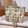 thumbnail image 5 of Vintage Halloween Poster Pattern Hooded Bath Towel，50"x30" for Ages 3 To 12 Kids, Quick Dry Lightweight Soft Microfiber Hood Beach Towel Cover Up for Kids, 5 of 7