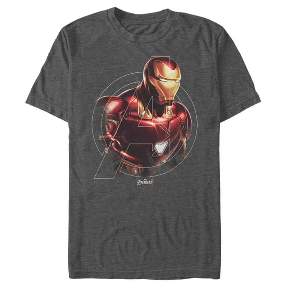 Men's Marvel Avengers: Endgame Iron Man Portrait  Graphic Tee Charcoal Heather 2X Large