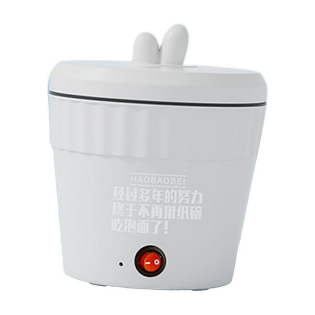 Abbracc Cuiseur Électrique Multifonctionnel Support de Téléphone Antiadhésif Design Fondue Chinoise Mini Soupe Blanc