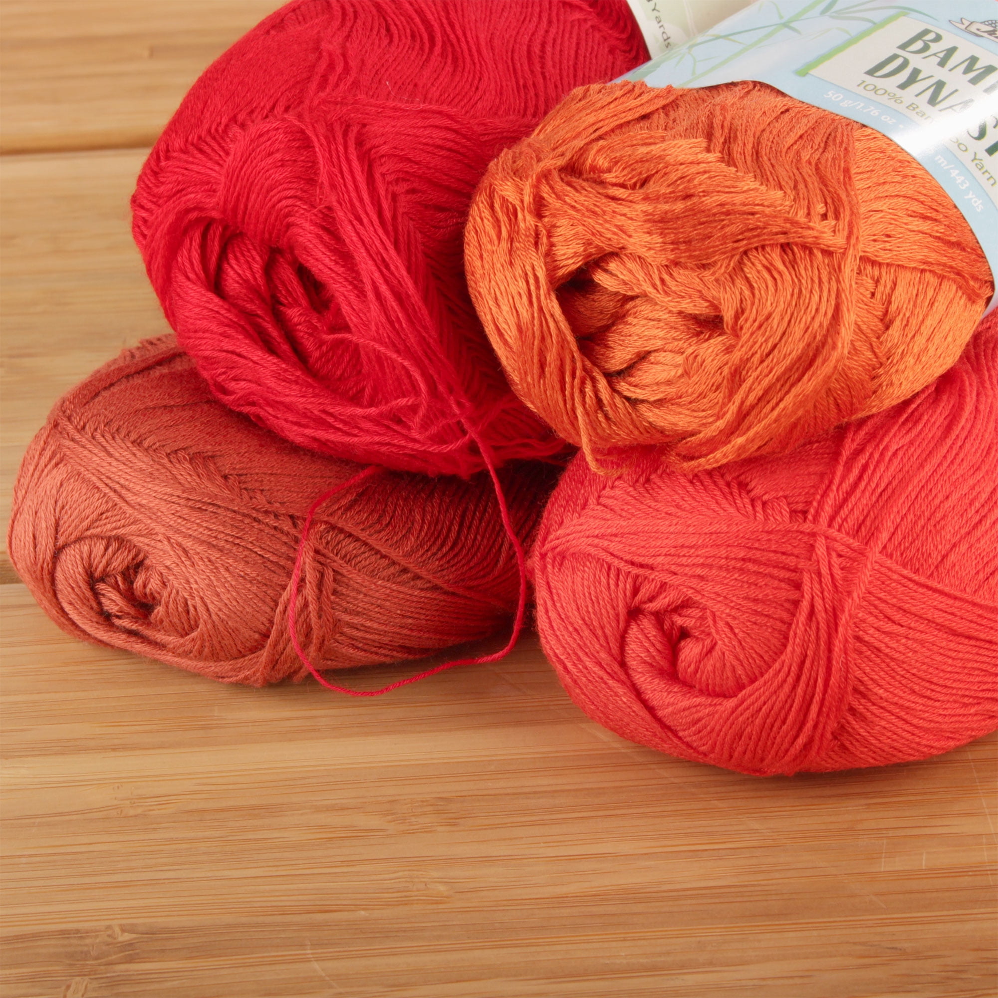 JubileeYarn Bamboo Dynasty - Baby Weight Bamboo - 50g/Skein - Shades of Red - 4 Skeins
