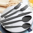 thumbnail image 3 of HLONK 40-Piece Black Silverware Set with Drawer Organizer  Stainless Steel Flatware Cutlery Set for Home Restaurant  Elegant Eating Utensils Tableware Plus Plastic Tray, 3 of 7