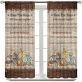 thumbnail image 4 of Country Rustic Farmhouse Curtains,Vintage Wooden House Western Farm Autumn Pumpkins Rod Pocket Blackout Window Drapes Treatment for Kitchen Bedroom Living Room 42x84in,2 Panel Set, 4 of 6
