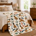 thumbnail image 6 of Boxer Dogs Among Abstract Rainbows And Leaves, Cozy Flannel Blanket with Modern Boho Illustration Print, Housewarming Gift for Boxer Boho Decor Fans, Home Decor for Bedroom and Living Room, 6 of 7