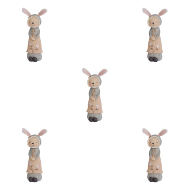 maskred Delightful Rabbit Statue Figurines Animal Sculpture Craft Wedding Gift female 8.5x23.5cm 5Set