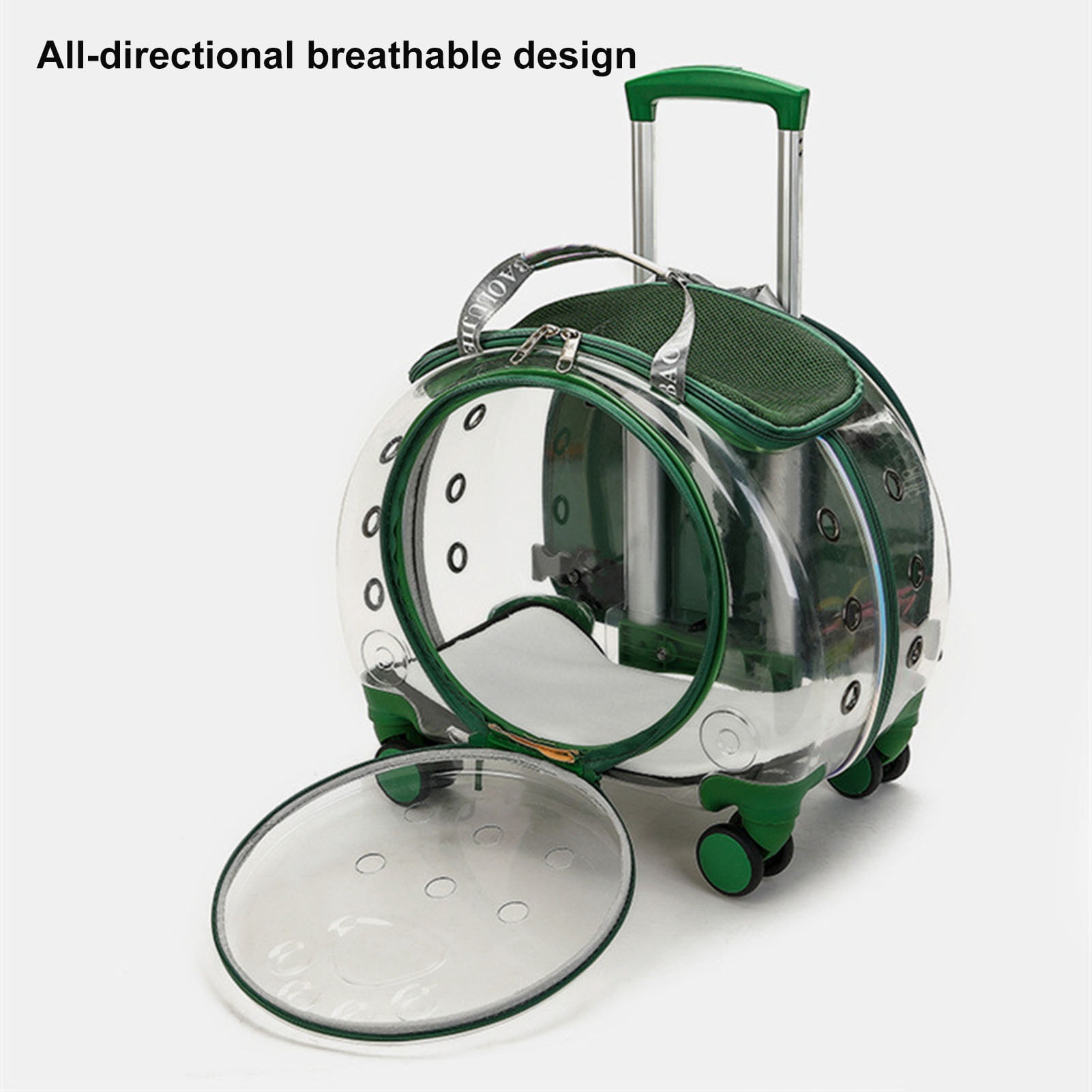 Thehsnt Pet Travel Carrier with Ventilation - Quiet Wheeled Backpack for Cats & Dogs