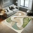 thumbnail image 5 of Ambesonne Modern Boho Decorative Rug Carpet, Urban Jungle Leafy Art, 4' X 5' 5", Olive Green Beige Caramel, 5 of 5