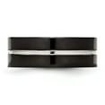 thumbnail image 3 of Chisel Titanium Polished Black IP-plated 8mm Grooved Comfort Fit Band, 3 of 8