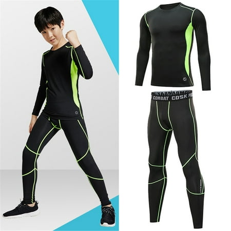 

MLFU Boys Thermal Underwear Long Johns Set Warm Base Layer Top for Kids 2-Piece Set