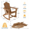 thumbnail image 2 of FOOWIN Folding Rocking Adirondack Chair, HDPE Plastic Rocking Chairs for Patio Porch Rocker Chair, Teak, 2 of 7