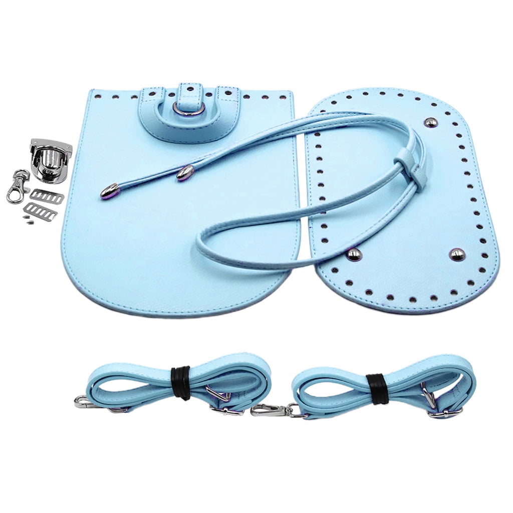 7x Leather Bag Bottom Mat Cushion Pad Flap Cover Drawstring Handbag Bag Making Light Blue