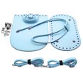 thumbnail image 3 of TISHITA 7Pcs/Set Leather Bag Bottom Base Drawstring Strap Bag Buckle Shoulder Bag Making Light Blue, 3 of 7