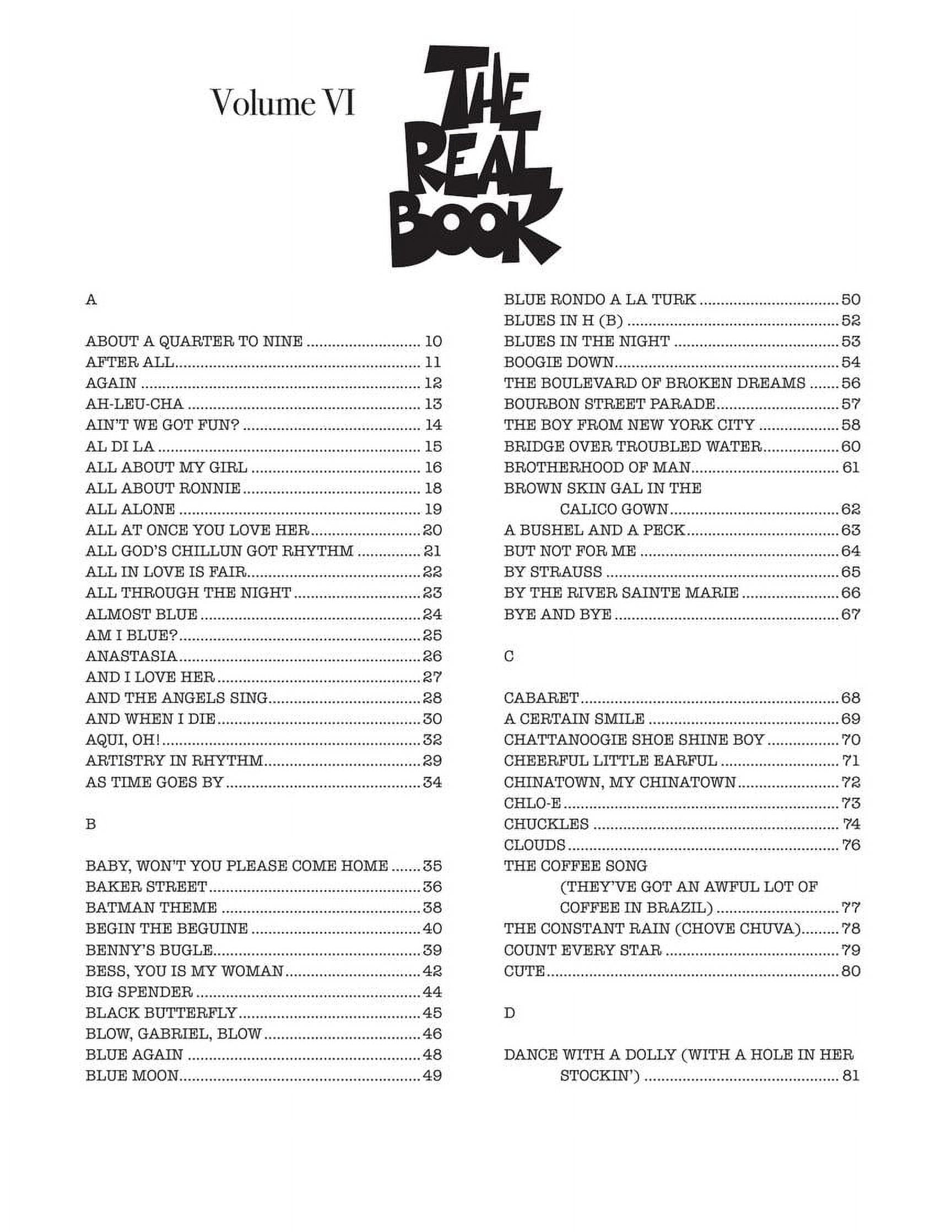 Hal Leonard The Real Book Volume 6 - C Edition