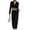 Black, variant on 2-Piece Women's Tracksuit, Fall Cropped 1/2 Zip Collared Long Sleeve Top & Wide Leg Pants Striped Hem Athletic Set, XS-3XL