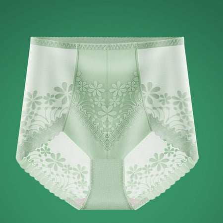 uublik No Show Panties for Women Seamless Soft Underwear Super Stretchy Briefs Full Coverage Panties Lace Underwear for Women Green