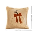 thumbnail image 3 of Fall Decorative Pillows, Pumpkin Throw Pillow Cover, 18x18 in White Plaid Knit Design, Couch Thanksgiving Decor, Ccwuwei, 3 of 5