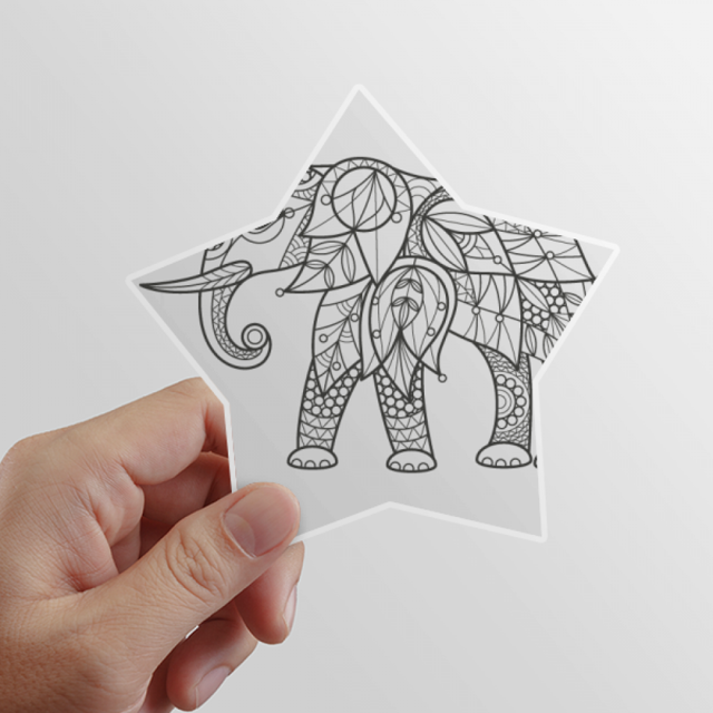 Pintar elefante amigo diente Estrella calcomanías impermeables,vinilo,casco de coche