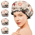thumbnail image 7 of Shower Caps,Pug and Donut Waterproof Shower Cap for Women 4 Pieces,Double Reusable Hair Cover for Shower PEVA Elastic Stretch Hem, 7 of 7