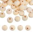 thumbnail image 1 of Uxcell 25pcs 22mm Cuentas de Madera Natural Marrón con Agujero de 5mm para Manualidades DIY, 1 of 7