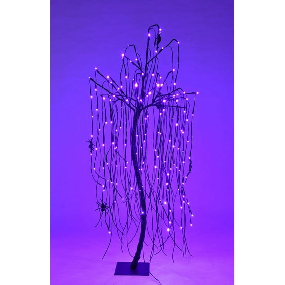 4' Halloween Willow Tree Purple LEDs