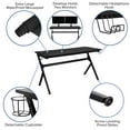 thumbnail image 4 of Emma + Oliver Black/Red Gaming Desk Bundle - Cup & Headphone Holders/Mouse Pad Top, 4 of 14