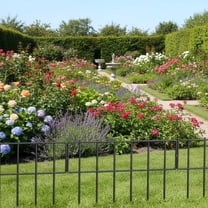 OYEAL 25 Pack Black Decorative Garden Fence 17 in(H) X 27 Ft(L), Rustproof Metal Wire Garden Border for Garden, Yard