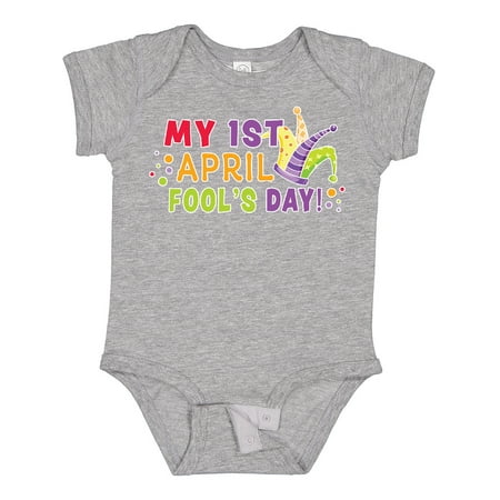 

Inktastic My 1st April Fools Day with Jester Hat Gift Baby Boy or Baby Girl Bodysuit