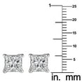 thumbnail image 3 of Precious Stars 14K White Gold Cubic Zirconia 6-mm Princess-cut Solitaire Screwback Earring Studs, 3 of 5